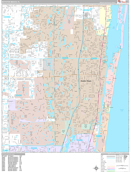 Boynton Beach, FL Zip Code Map